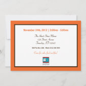 Cute Monkey Oranje Birthday Party Invitations Kaart (Achterkant)