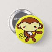Cute Monkey Pin Ronde Button 5,7 Cm (Voorkant /achterkant)