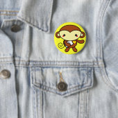 Cute Monkey Pin Ronde Button 5,7 Cm (In situ)