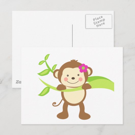Cute Monkey.png Briefkaart (Voorkant / Achterkant)
