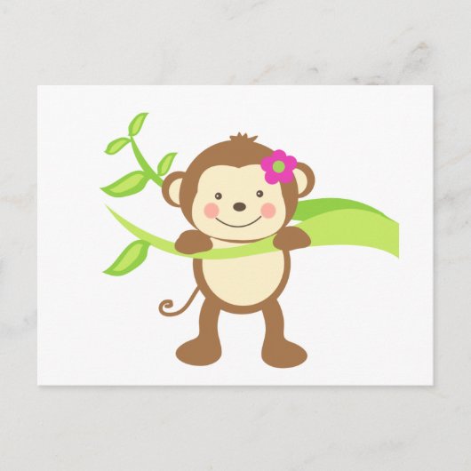 Cute Monkey.png Briefkaart (Voorkant)