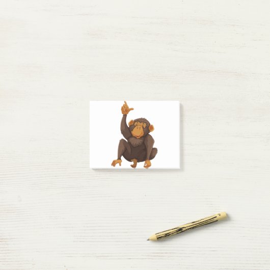 Cute monkey post-it® notes (Op bureau)