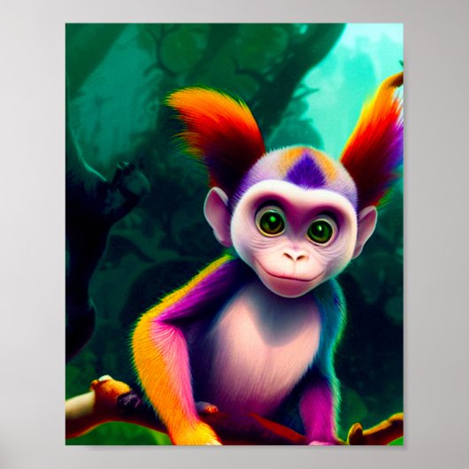 Cute Monkey Poster (Voorkant)