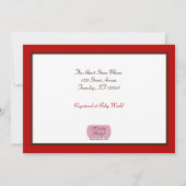 Cute Monkey Red Baby Shower-uitnodigingen Kaart (Achterkant)