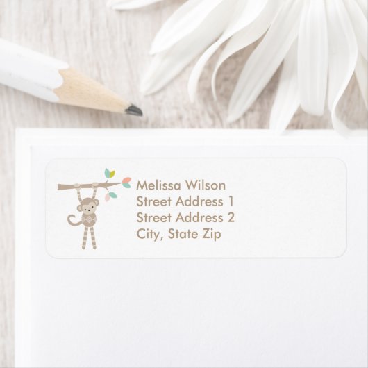 Cute Monkey Return Address Labels (Insitu)