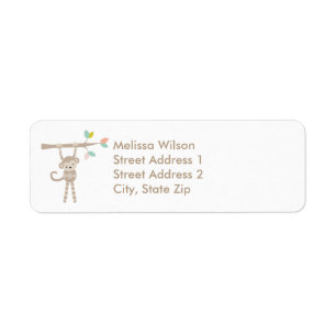 Cute Monkey Return Address Labels