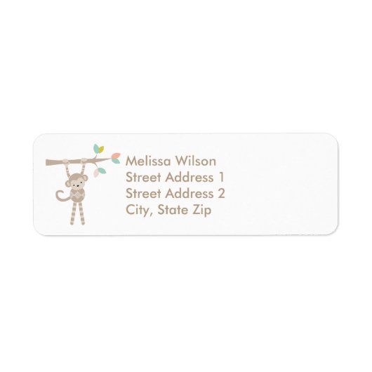 Cute Monkey Return Address Labels (Voorkant)
