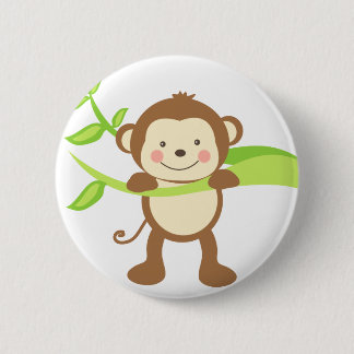 Cute Monkey Ronde Button 5,7 Cm