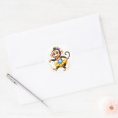 Cute monkey ronde sticker (Envelop)
