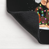 Cute Monkey Santa Christmas Tree Lights Xmas Pajam Muismat (Hoek)