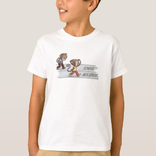 Cute Monkey School vs Vakantie Stemming Kinderen T T-shirt