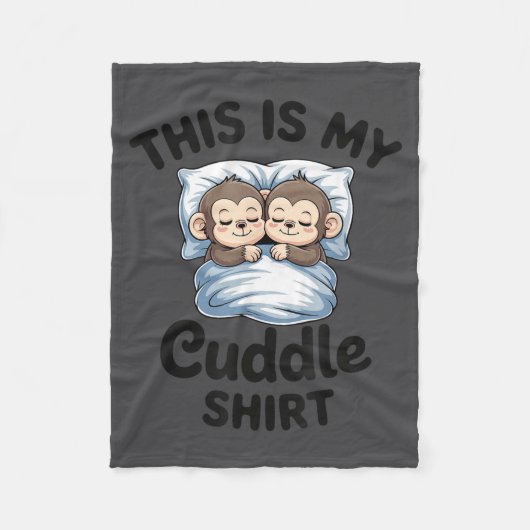 Cute Monkey Sleep Couple This Is My Cuddle Fleece Deken (Voorkant)