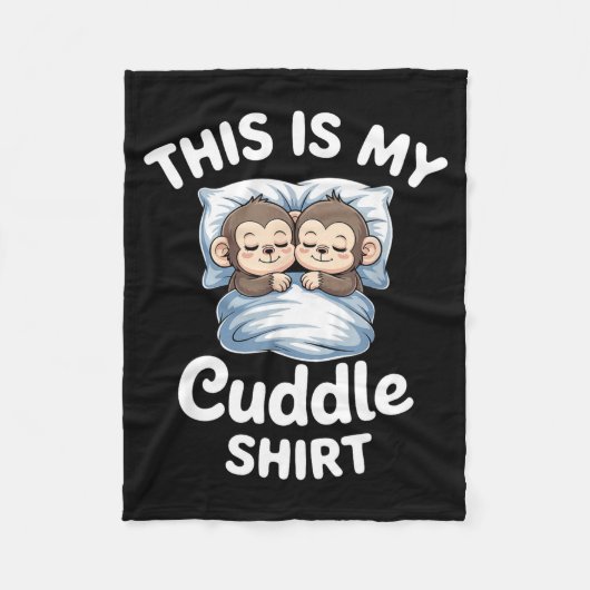 Cute Monkey Sleep Couple This Is My Cuddle Fleece Deken (Voorkant)