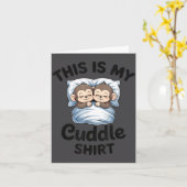 Cute Monkey Sleep Couple This Is My Cuddle  Kaart (Gele Bloem)