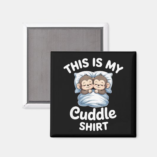Cute Monkey Sleep Couple This Is My Cuddle  Magneet (Voorkant / Achterkant)