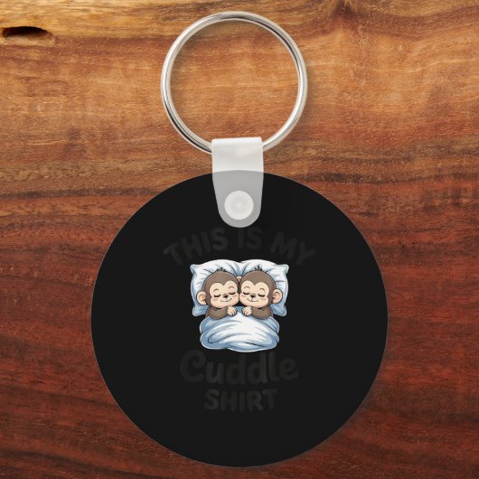 Cute Monkey Sleep Couple This Is My Cuddle  Sleutelhanger (Voorkant)