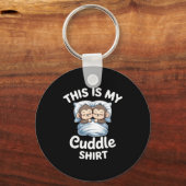 Cute Monkey Sleep Couple This Is My Cuddle Sleutelhanger (Voorkant)