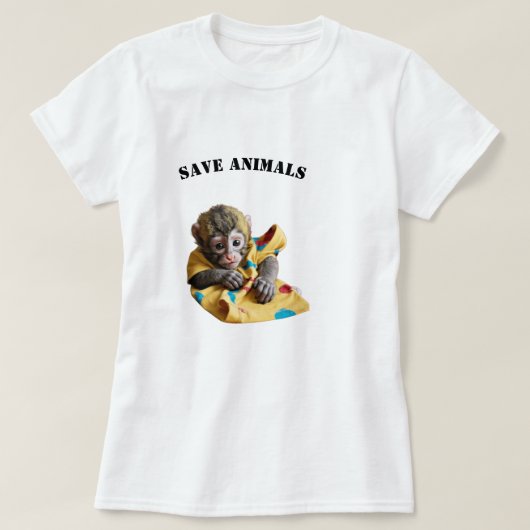 Cute monkey T-Shirt (Design voorkant)