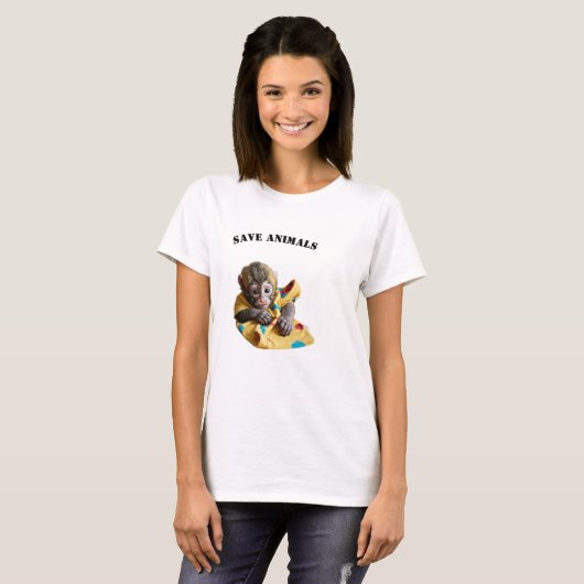 Cute monkey T-Shirt (Voorkant volledig)