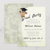 Cute Monkey Thmed Graduation Party Invitation Kaart (Voorkant / Achterkant)