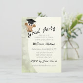 Cute Monkey Thmed Graduation Party Invitation Kaart (Staand voorkant)