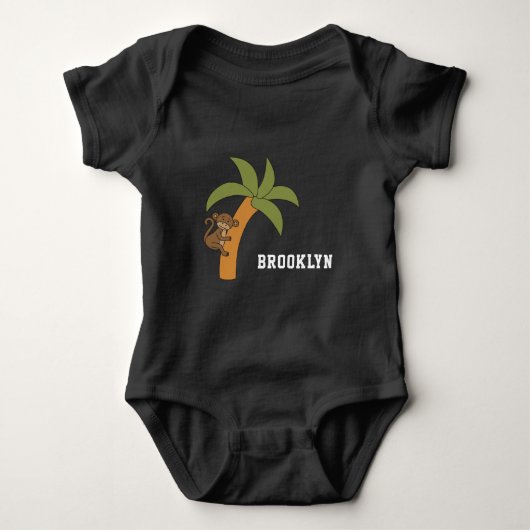 Cute Monkey Unique Boy Personated Custom Name Romper (Voorkant)