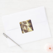 Cute monkey vierkante sticker (Envelop)