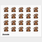Cute Monkey Vierkante Sticker (Vel)