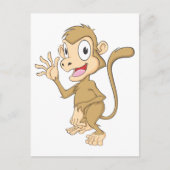 Cute Monkey Waving Hand Hallo Goodbye Briefkaart (Voorkant)