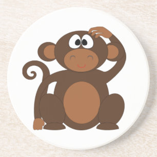 Cute Monkey Zandsteen Onderzetter