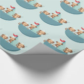 Cute Monkeys in Pirate Ship Wrapping Paper Cadeaupapier (Hoek)