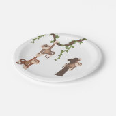 Cute Monkeys Kind 1e verjaardag Bord papier (Gekanteld)