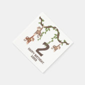 Cute Monkeys Kind 2e verjaardag Napkins Servet (Hoek)