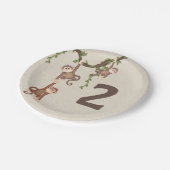 Cute Monkeys Kind 2e verjaardag Papieren Bordje (Gekanteld)