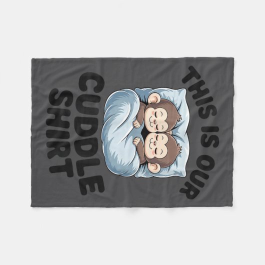 Cute Monkeys Snuggle This Is Our Cuddle  Fleece Deken (Voorkant (Horizontaal))