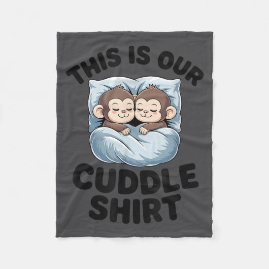 Cute Monkeys Snuggle This Is Our Cuddle  Fleece Deken (Voorkant)