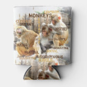 Cute Monkeys Typography Art Blikjeskoeler (Voorkant)