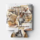 Cute Monkeys Typography Art Blikjeskoeler (Achterkant)