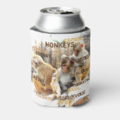 Cute Monkeys Typography Art Blikjeskoeler (Blikje Achterkant)