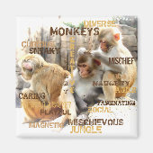 Cute Monkeys Typography Art Magneet (Voorkant)