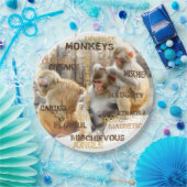 Cute Monkeys Typography Art Papieren Bordje (Feest)