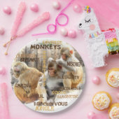 Cute Monkeys Typography Art Papieren Bordje (Feest)