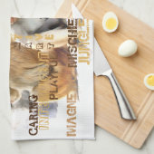 Cute Monkeys Typography Art Theedoek (Quarter Fold)