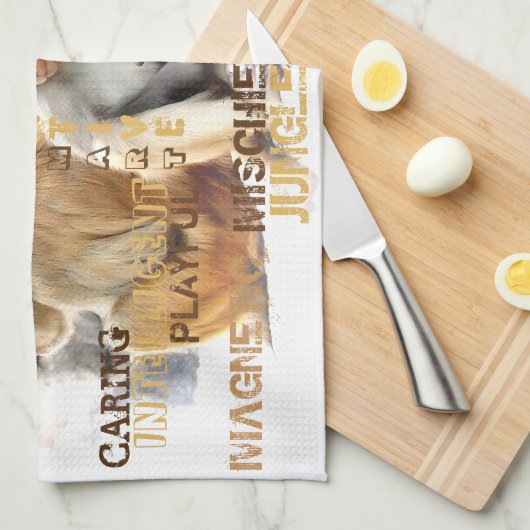 Cute Monkeys Typography Art Theedoek (Quarter Fold)