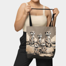 Cute monochromatische stokstaartjesfamilie woestij