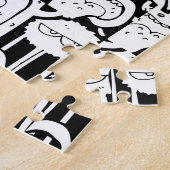 Cute Monochrome Doodle Monster Pattern Legpuzzel (Zijkant)