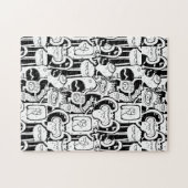 Cute Monochrome Doodle Monster Pattern Legpuzzel (Horizontaal)