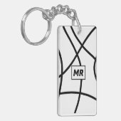 cute monogram abstract zwart initiaal sleutelhanger (Voorkant Links)