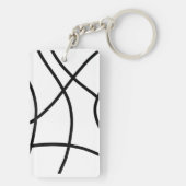 cute monogram abstract zwart initiaal sleutelhanger (achterkant)