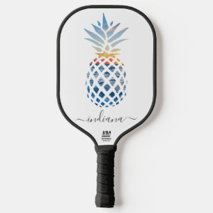 Cute Monogram anananapple Coastal Beach Script Nam Pickleball Paddle